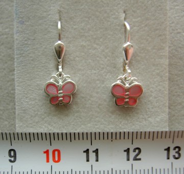 Zilveren vlindertjes oorbellen hangertjes