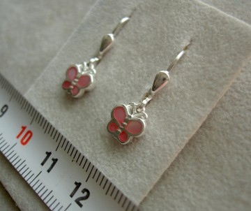 Zilveren vlindertjes oorbellen hangertjes