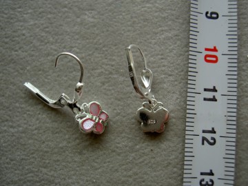 Zilveren vlindertjes oorbellen hangertjes