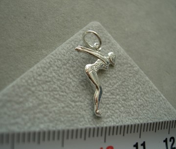 Zilveren zwemster hanger