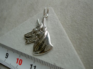 Zilveren herdershond hanger