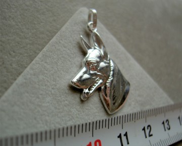 Zilveren herdershond hanger