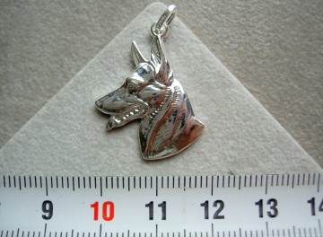 Zilveren herdershond hanger
