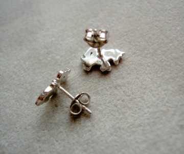 Zilveren eenhoorn /  paard oorbellen