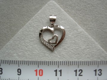 Zilveren hartje in hart hanger - zwanger geboorte
