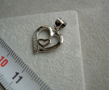 Zilveren hartje in hart hanger - zwanger geboorte