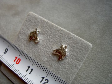 Zilveren paard oorbellen hoofd