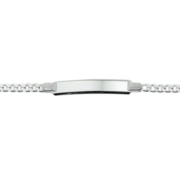 Zilveren Plaatarmbandje 18cm gourmet