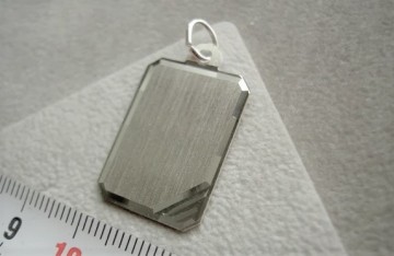 Zilveren graveerplaatje rechthoek 21x16 mm