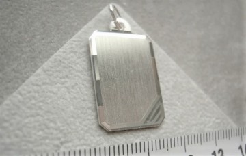 Zilveren graveerplaatje rechthoek 21x16 mm