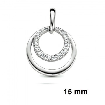 Zilveren hanger rondjes 15mm