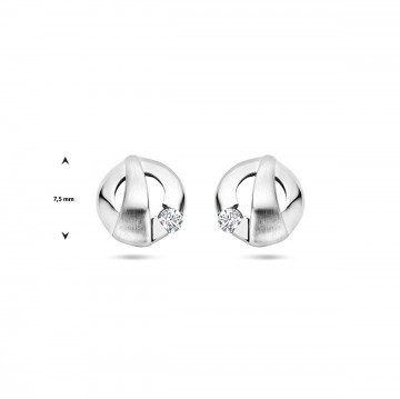 Zilveren oorknopjes dames rond