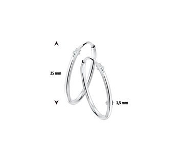 Zilveren creolen 25 mm