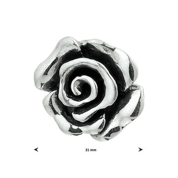 Zilveren hanger 20mm Roos / Bloem