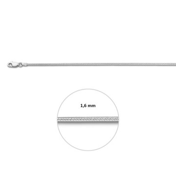 Zilveren Slang collier 1.6 mm - 42-45-50 cm