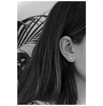 Zilveren oorbellen balkjes (zirkonia's)