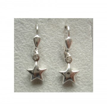 Zilveren Sterretjes hangertjes oorbellen