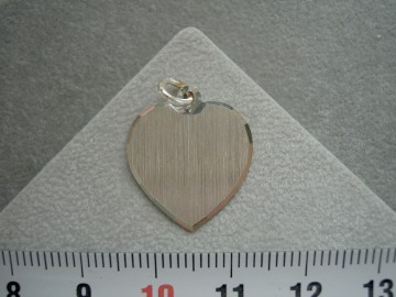 Zilveren graveerplaatje hart facet