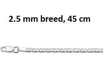 Zilveren halsketting 45 cm - 2.5 mm Valkenoog schakel