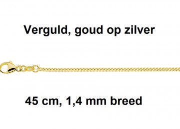 Verguld gourmet 45 cm, 1.4 mm (zilver op goud)