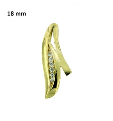 Gouden hanger met steentjes, 18 mm