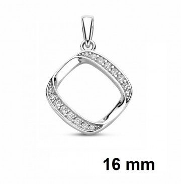 Zilveren hanger rechthoekig 16mm