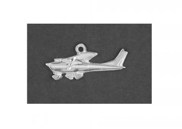 Zilveren vliegtuig Cessna hanger