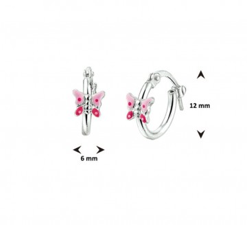 Zilveren oorringen vlinder kind