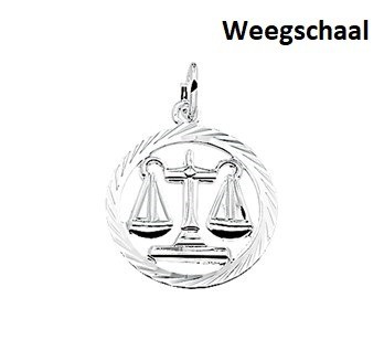 Zilveren Sterrenbeeld Weegschaal hanger