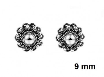 Zilveren Zeeuwse knoop oorbellen 9mm