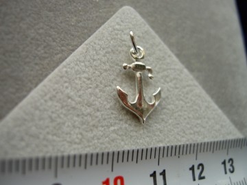 Zilveren anker 15mm hanger