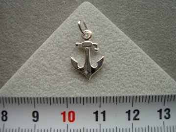 Zilveren anker 15mm hanger