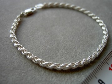 Zilveren dames armbandje 19 cm - 3 mm Koord schakel