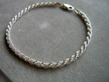 Zilveren dames armbandje 19 cm - 3 mm Koord schakel