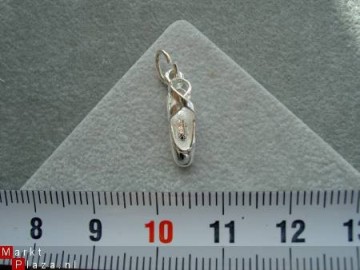 Zilveren ballet schoentje hanger
