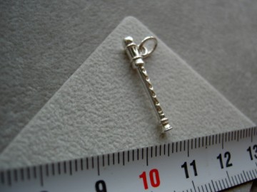 Zilveren blokfluit hanger