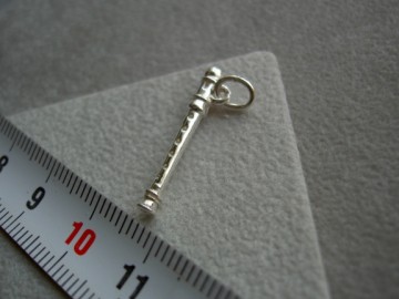 Zilveren blokfluit hanger