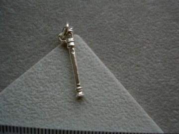 Zilveren blokfluit hanger