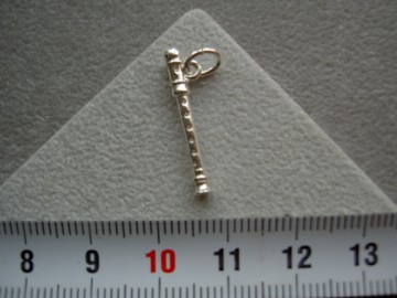 Zilveren blokfluit hanger