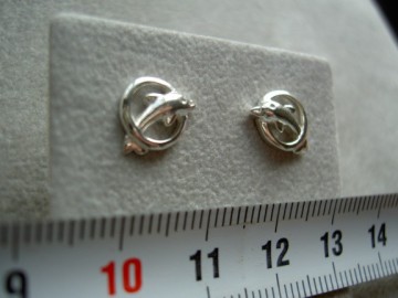 Zilveren oorbellen Dolfijn in ring