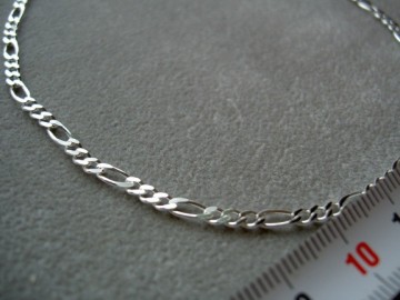Zilveren enkelbandje Figaro 26 cm.