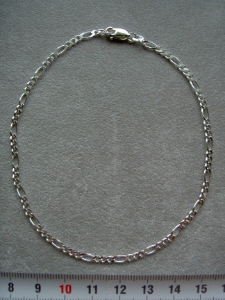 Zilveren enkelbandje Figaro 26 cm.