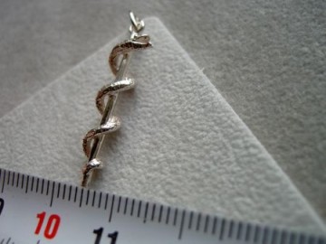 Zilveren esculaap hanger