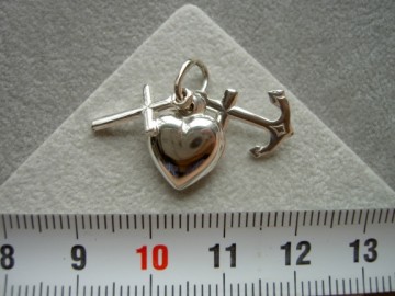 Zilveren geloof hoop en liefde 15mm hanger