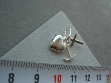 Zilveren geloof hoop en liefde 11mm hanger