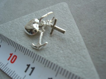 Zilveren geloof hoop en liefde 11mm hanger