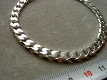 Zilveren armband 6 mm - 21 cm - Heren geslepen gourmet