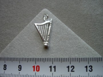 Zilveren harp hanger