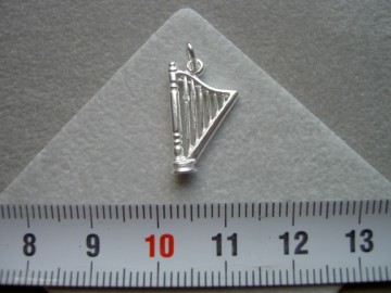 Zilveren harp hanger