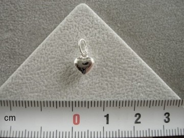 Zilveren hartje 6.5 mm bollend hangertje